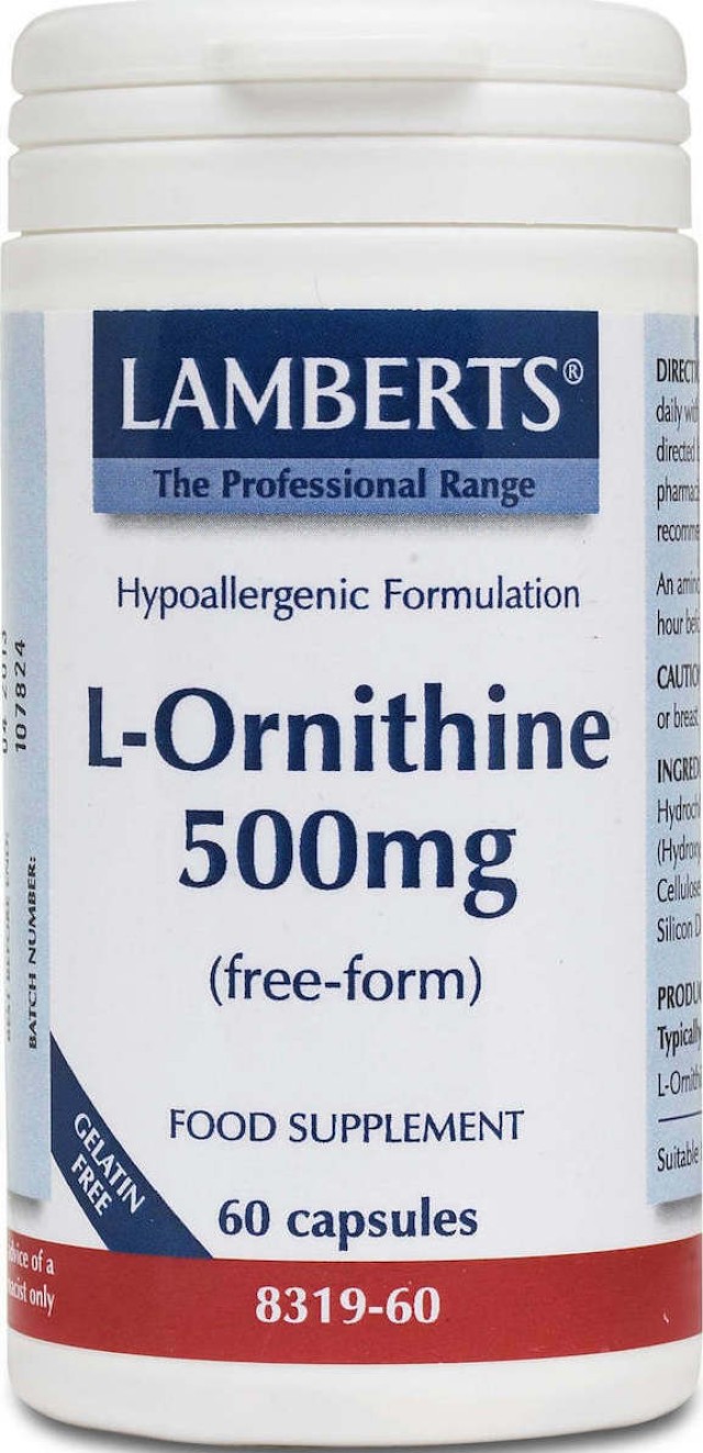 LAMBERTS L-Ornithine 500mg Ορνιθίνη 60caps 8319-60