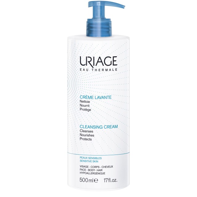 Uriage Eau Thermale Cleansing Cream Κρέμα Καθαρισμού για Πρόσωπο, Σώμα & Μαλλιά για Ευαίσθητες Επιδερμίδες 500ml