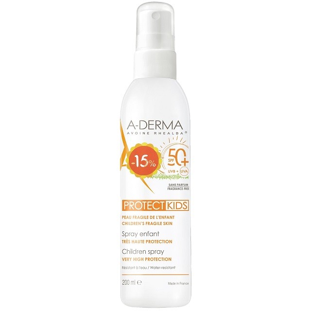 A-Derma Sun Protect Kids Παιδικό Αντηλιακό Spray για Πρόσωπο & Σώμα SPF50+ 200ml