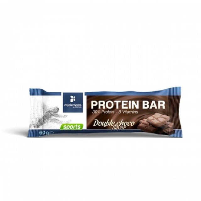 My Elements Protein Bar Μπάρα Πρωτεΐνης Εμπλουτισμένη Με 8 Βιταμίνες & Γεύση Διπλής Σοκολάτας, 60gr