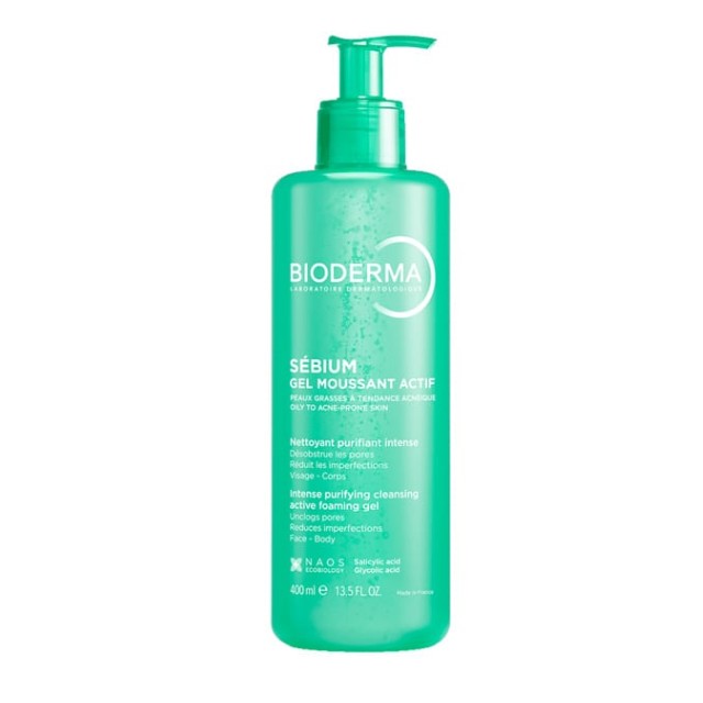 Bioderma Sebium Gel Moussant Actif για Πρόσωπο & Σώμα με Τάση Ακμής 400ml