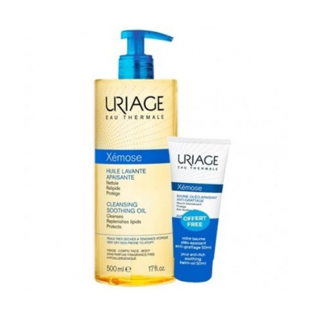 Uriage Xemose Πακέτο Cleansing Soothing Oil 500ml & Δώρο Soothing Oil Balm 50ml