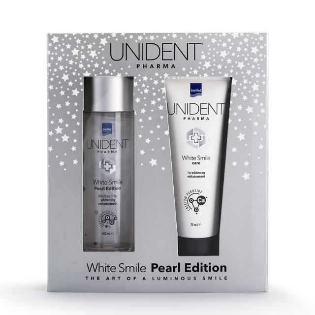 Intermed Πακέτο Unident White Smile Pearl Edition Mouthwash 100ml & Toothpaste 75ml