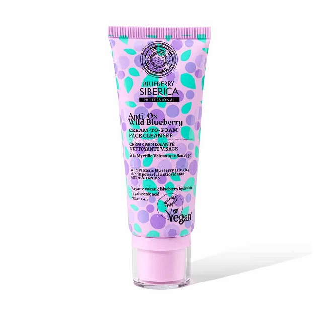 NATURA SIBERICA Anti Ox Wild Blueberry Cream-to-Foam Face Cleanser Αφρός Καθαρισμού Προσώπου, 100ml