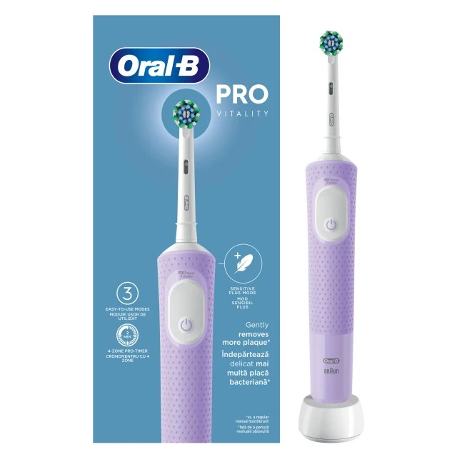 Oral-B Ηλεκτρική Οδοντόβουρτσα Vitality Pro Protect X Clean Λιλά 1τμχ