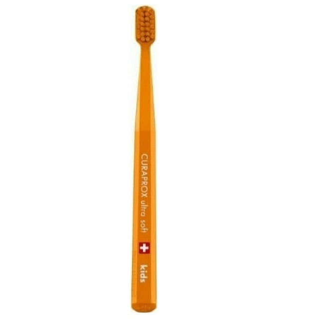 Curaprox Kids Ultra Soft Toothbrush Πολύ Μαλακή Οδοντόβουρτσα Για Παιδιά 4-12 Ετών Σε Χρώμα Πορτοκαλί, 1 Τεμάχιο