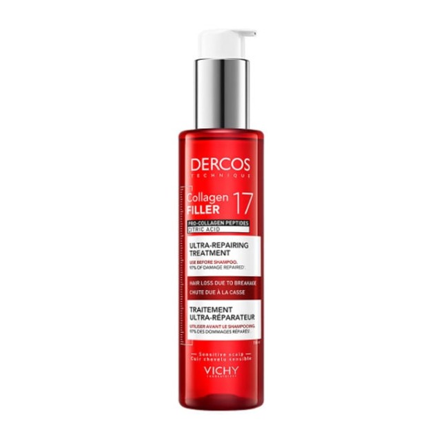 Vichy Dercos Collagen 17 Filler Pre-Shampoo Θεραπεία Επανόρθωσης Μαλλιών 150ml