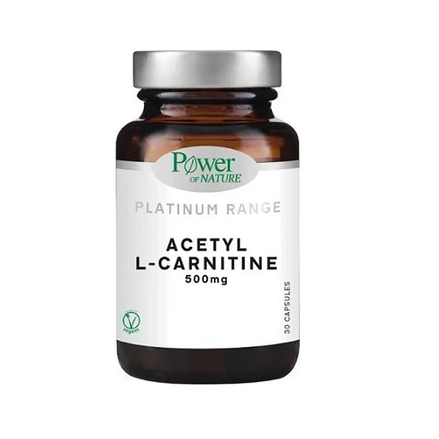 Power of Nature Platinum Range Acetyl L-Carnitine 500mg Συμπλήρωμα Διατροφής Με Καρνιτίνη, 30 Κάψουλες
