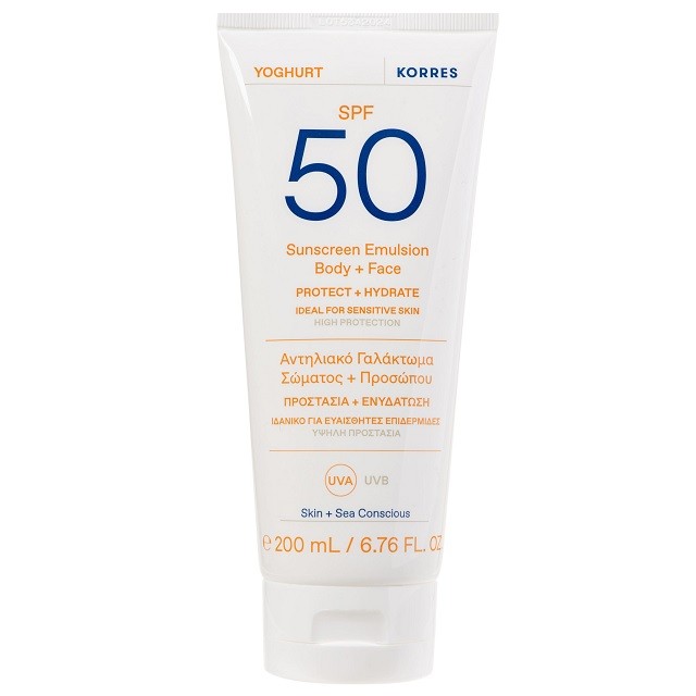 Korres Yoghurt Sunscreen Emulsion for Face & Body SPF50 Αντηλιακό Γαλάκτωμα Προσώπου & Σώματος, 200ml