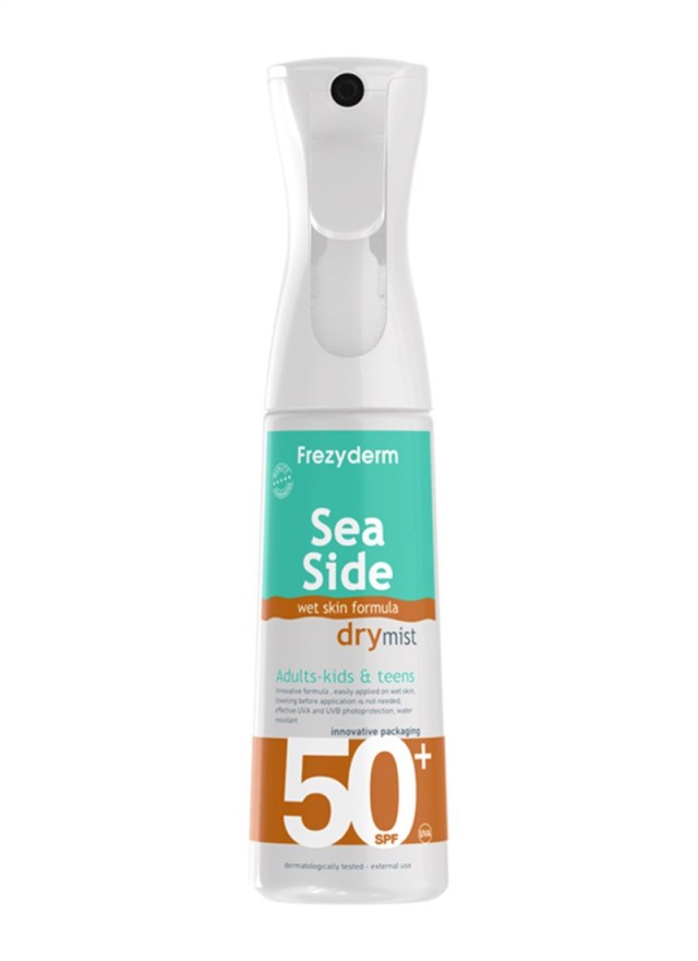 Frezyderm Sea Side Dry Mist SPF50+, Αδιάβροχο Αντηλιακό Spray Προσώπου-Σώματος Sun Care, 300ml