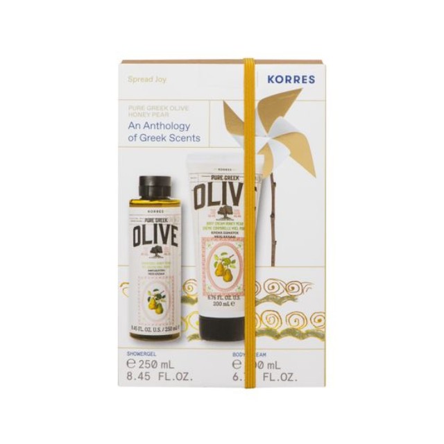 Korres Πακέτο Pure Greek Olive Honey Pear Αφρόλουτρο 250ml & Ενυδατικό Γαλάκτωμα Σώματος 200ml