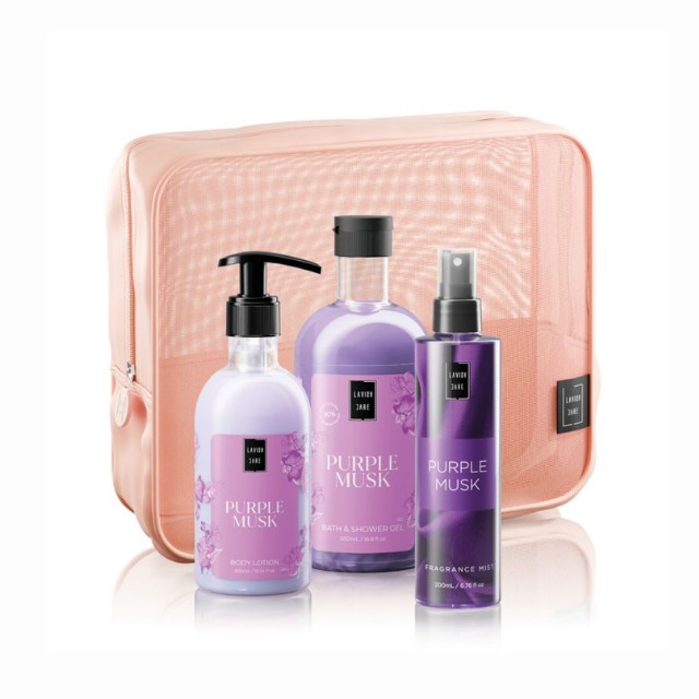 Lavish Care Purple Musk Body Care Πακέτο Περιποίησης Σώματος & Δώρο Νεσεσέρ 1τεμ