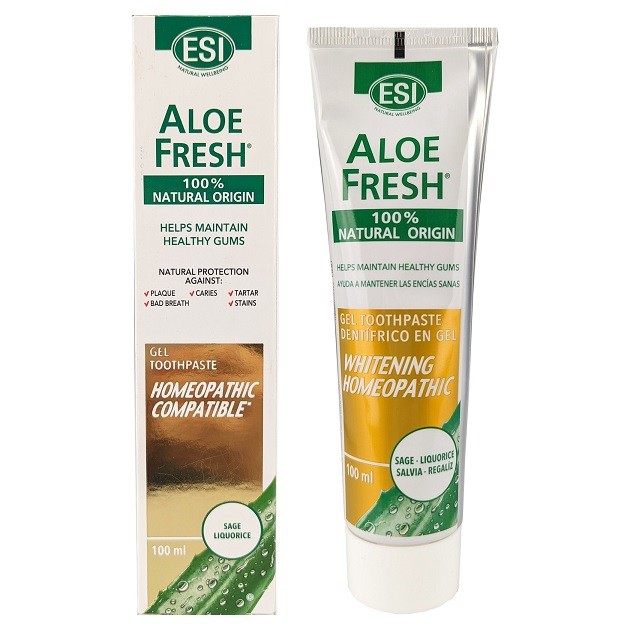 Esi Aloe Fresh Whitening Toothpaste Λευκαντική Οδοντόκρεμα Κατάλληλη Για Ομοιοπαθητική, 100ml