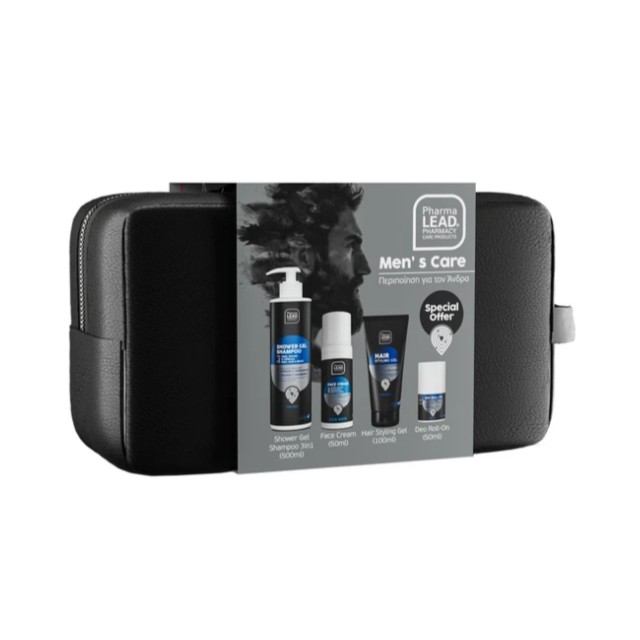 Pharmalead Mens Care Πακέτο Shower Gel Shampoo 3in1 500ml & Face Cream 50ml & Hair Styling Gel 100ml & Deo Roll-On 50ml