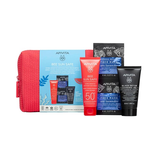 Apivita Bee Sun Safe Πακέτο Soothing Face Cream SPF50+ 50ml & Δώρο Black Cleansing Jelly & Express Beauty Face Mask Sea Lavender 2x8ml