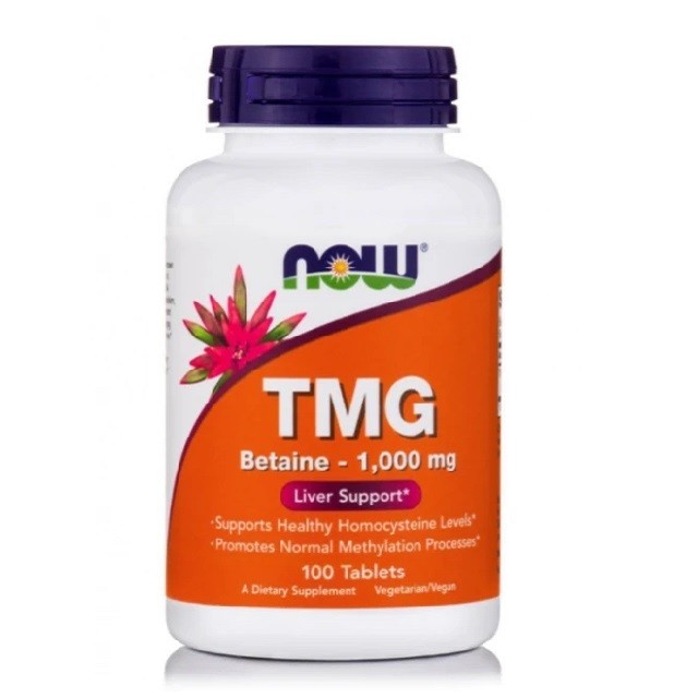 Now Foods TMG (Trimethylglycine) 1000mg Συμπλήρωμα Διατροφής Για Το Σωστό Μεταβολισμό Λιπιδίων & Αποτοξίνωση Του Ήπατος, 100tabs