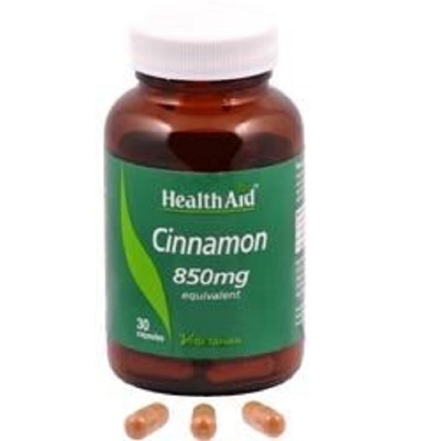 HEALTH AID Cinnamon 850mg, Συμπλήρωμα Διατροφής με Κανέλα, 30 tabs
