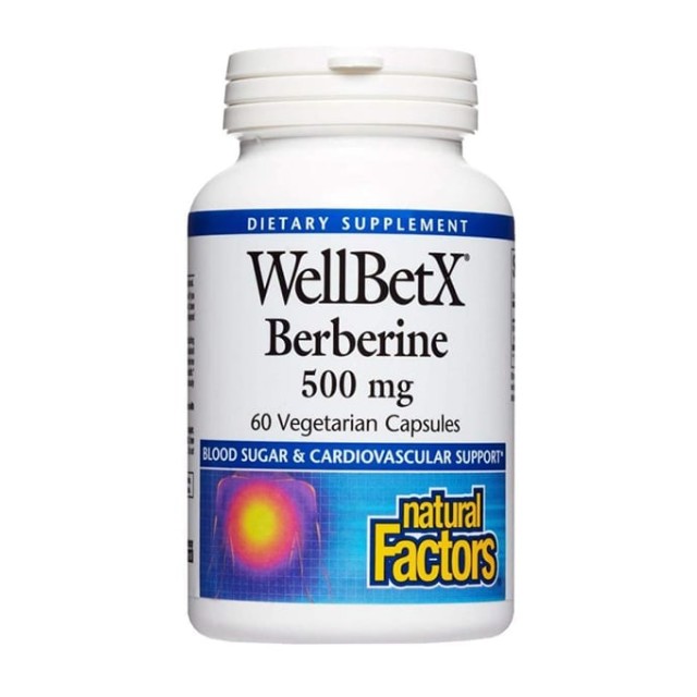 Natural Factors WellBetX Berberine HCl 500 mg Βερβερίνη 60 Κάψουλες