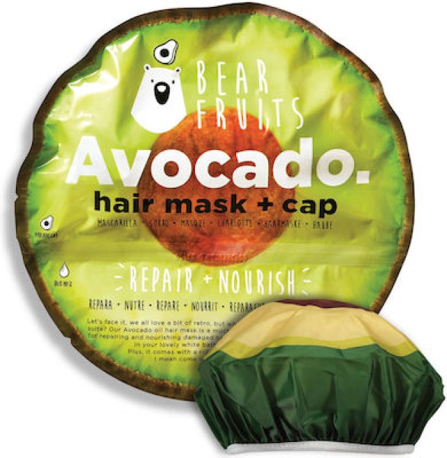 BEAR FRUITS Avocado Μάσκα Μαλλιών Για Επανόρθωση & Περιποίηση 20ml + Σκουφάκι Αβοκάντο