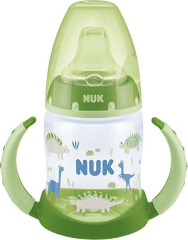 Nuk First Choice Learner Bottle Μπιμπερό Εκπαίδευσης με Δύο Λαβές & Μαλακό Ρύγχος Σιλικόνης 6-18m Πράσινο, 150ml (10.743.793)