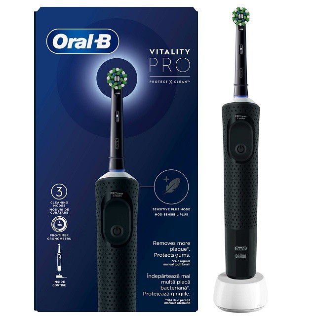 Oral-B Vitality Pro Electric Toothbrush Ηλεκτρική Οδοντόβουρτσα Σε Μαύρο Χρώμα, 1 Τεμάχιο