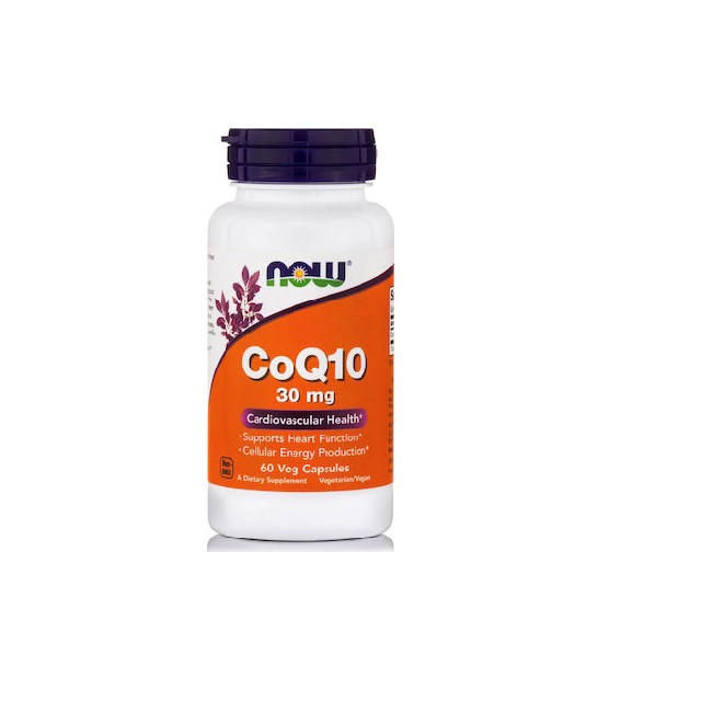 NOW FOODS CoQ10 30mg Συμπλήρωμα Διατροφής Για Υγιές Καρδιαγγειακό Σύστημα Με Αντιοξειδωτική Δράση , 60 Φυτικές Κάψουλες