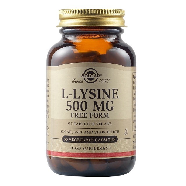 Solgar L-Lysine 500mg Λυσίνη Με Αντιοξειδωτικές Ιδιότητες, 50 Φυτικές Κάψουλες