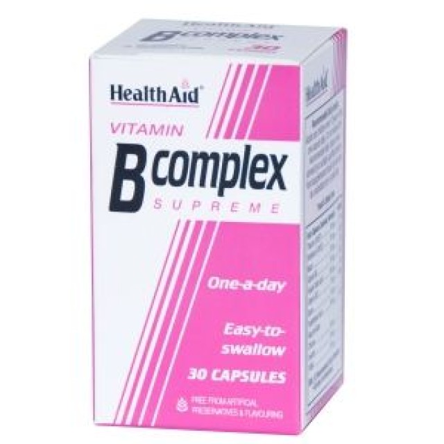 HEALTH AID B-Complex, Συμπλήρωμα Διατροφής Βιταμίνης Β 30Caps