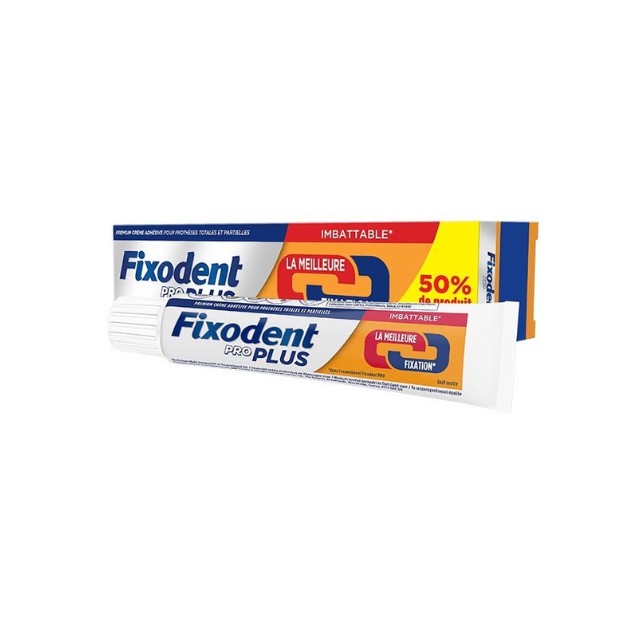 Fixodent Pro Plus Στερεωτική Κρέμα για Ολικές & Μερικές Τεχνητές Οδοντοστοιχίες 60gr (50% Επιπλέον Προϊόν)