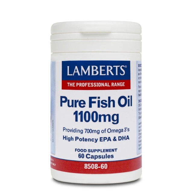 Lamberts Pure Fish Oil 1100mg Ωμέγα 3 Ιχθυέλαιο 60 Κάψουλες 8508-60