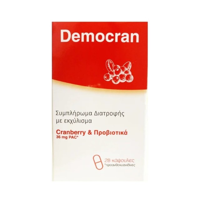 Democran Εκχύλισμα Cranberry με Προβιοτικά, 28caps