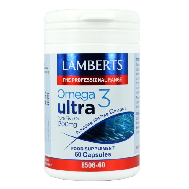 Lamberts Omega 3 Ultra Pure Fish Oil 1300mg Συμπλήρωμα Ω3 Λιπαρών Οξέων, 60caps 8506-60