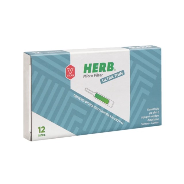 Vican Herb Micro Filter Ultra Thin για Slim ή Στριφτό Τσιγάρο 12 τεμάχια