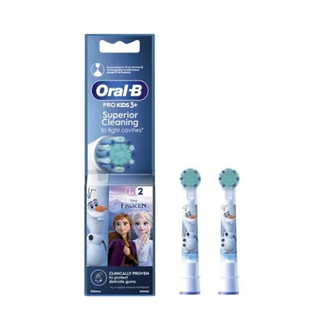 Procter & Gamble Oral-B Ανταλλακτικές Κεφαλές Pro Kids 3+ Superior Cleaning Frozen Ηλεκτρικής Οδοντόβουρτσας 2τμχ