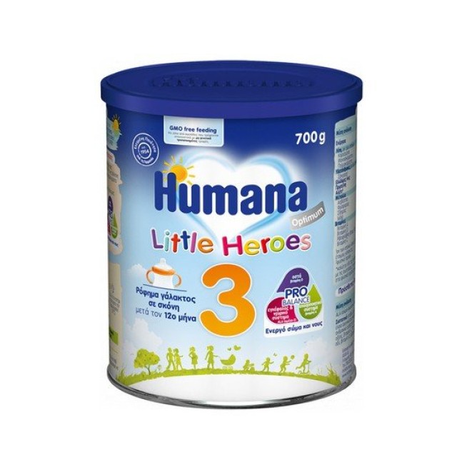 Humana Optimum 3 Little Heroes Γάλα σε Σκόνη 12m+, 700gr