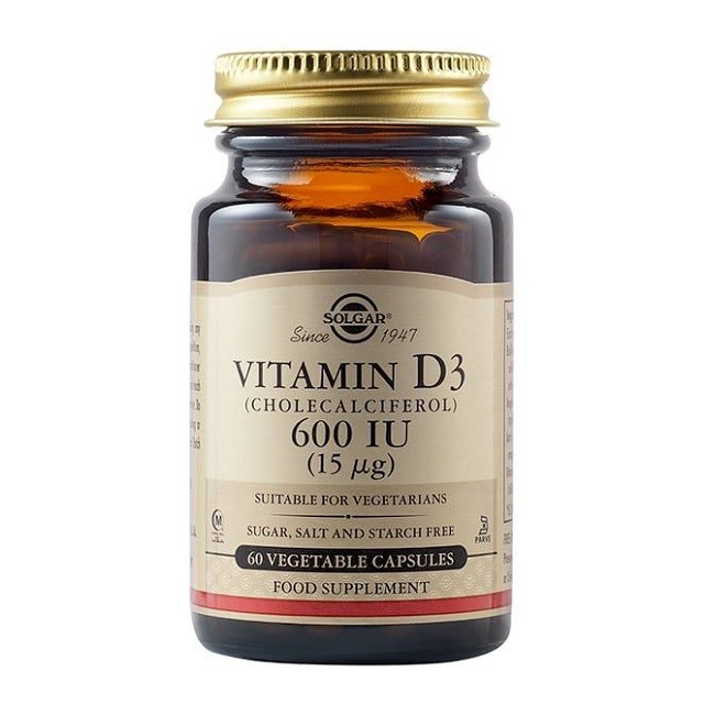 Solgar Vitamin D3 600iu (15μg) Συμπλήρωμα Διατροφής Για Την Υγεία Των Οστών & Των Αρθρώσεων, 60 Κάψουλες