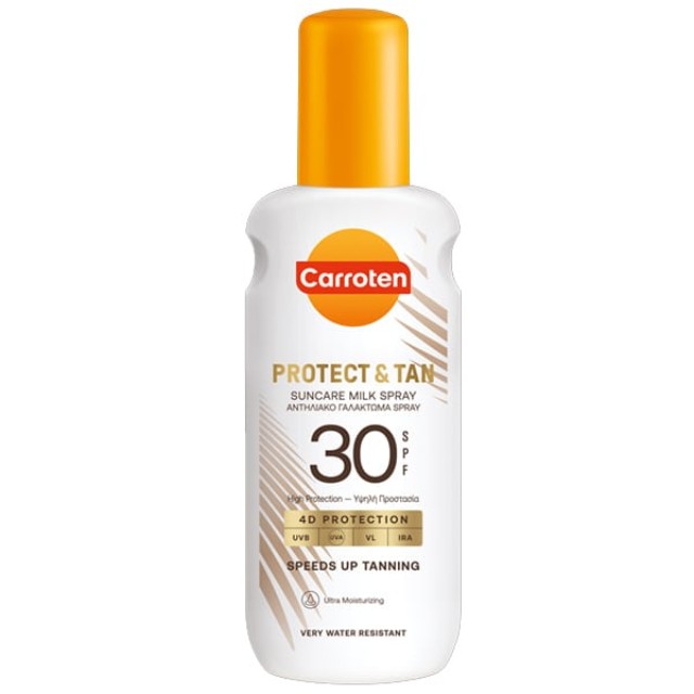Carroten Protect & Tan Suncare Milk Spray SPF30 Αντηλιακό Γαλάκτωμα Σώματος 200ml
