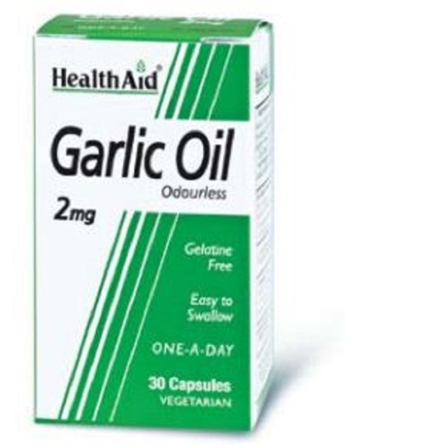 HEALTH AID Garlic Oil 2mg Έλαιο Σκόρδου για Ενίσχυση Ανοσοποιητικούμ Καρδιά & Χοληστερίνη, 30caps