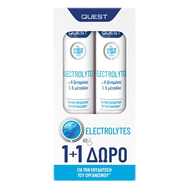 Quest Πακέτο Electrolytes με Γεύση Lemon Lime 2x20 Αναβράζοντα Δισκία
