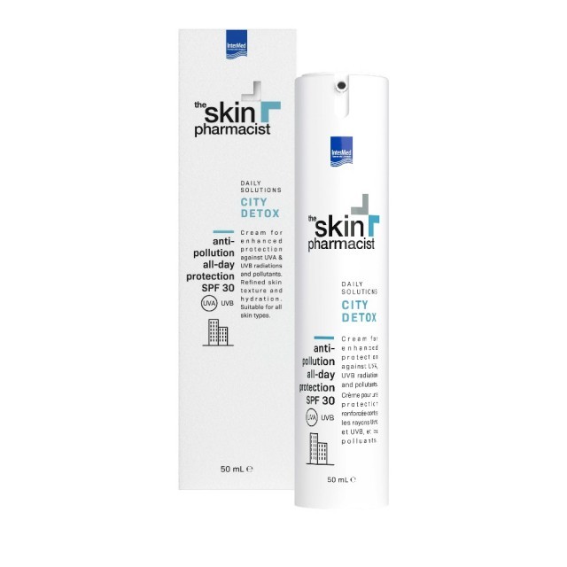 INTERMED The Skin Pharmacist Κρέμα Προστασίας από ακτινοβολία και Ρύπους, City Detox Anti-Pollution Cream SPF 30, 50ml