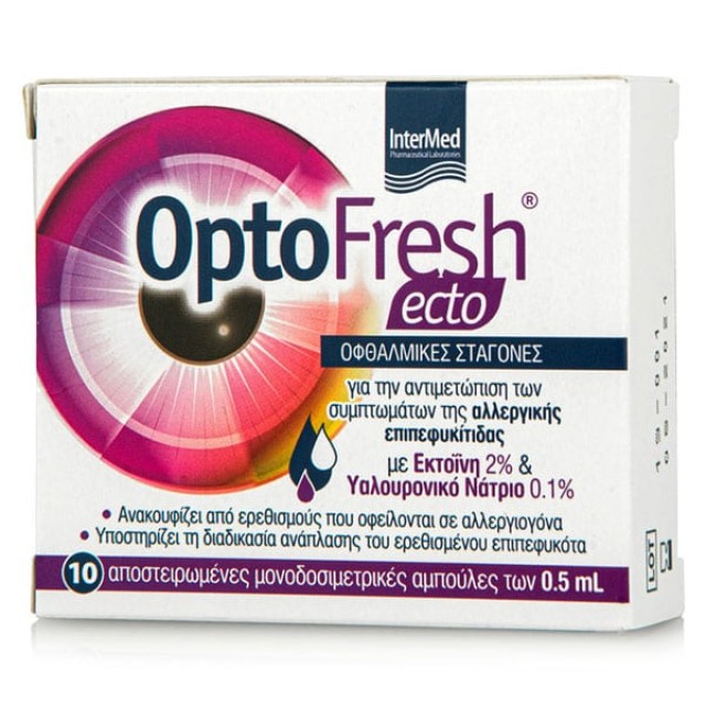Intermed Optofresh Ecto Eye Drops Οφθαλμικές Σταγόνες Κατά Της Επιπεφυκίτιδας 10x0,5ml