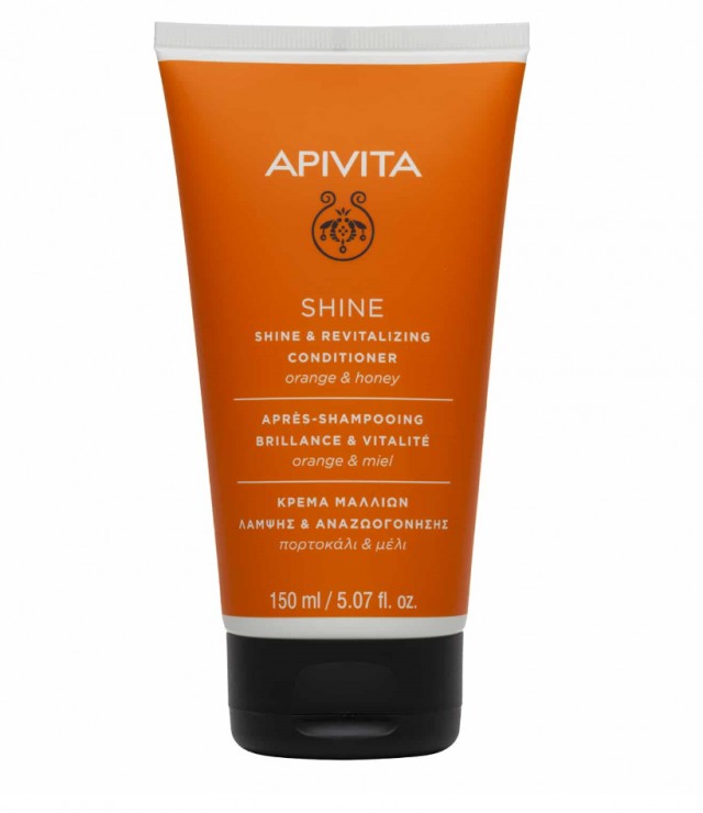 APIVITA Hair Conditioner Shine & Revitalizing with Orange & Honey, Κρέμα Λάμψης & Αναζωογόνησης για Όλους τους Τύπους Μαλλιών Πορτοκάλι & Μέλι, 150ml