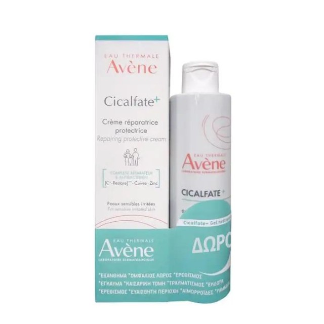 Avene Cicalfate+ Creme Repatatrive Protectrice Επανορθωτική Προστατευτική Κρέμα 100ml & Δώρο το Gel Καθαρισμού 200ml