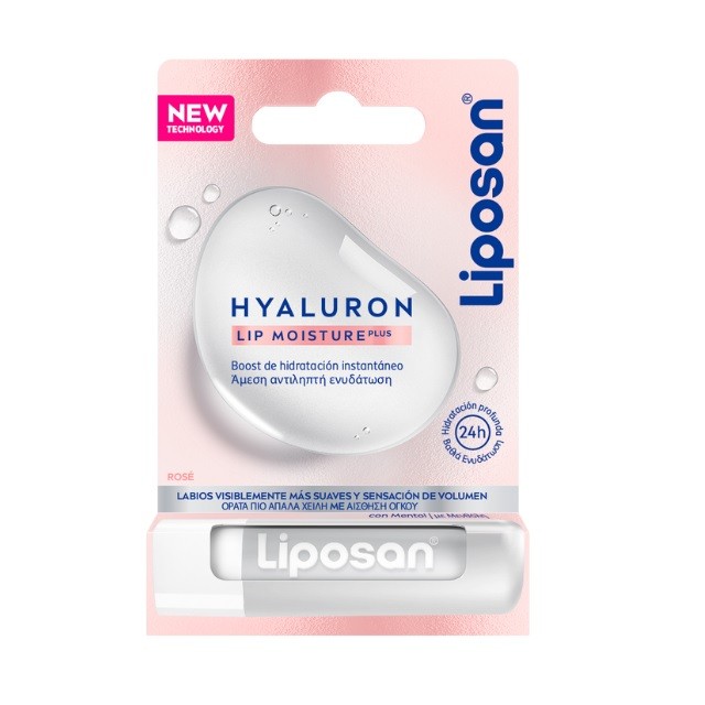 Liposan Hyaluron Lip Moisture Plus Rose Περιποιητικό Βάλσαμο Χειλιών Για 24h+ Ενυδάτωση, 5.2gr