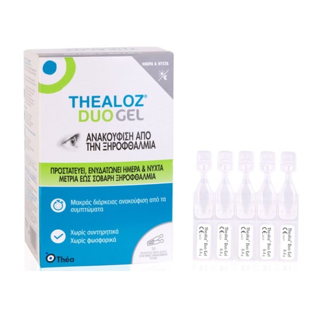Thealoz Duo Gel Οφθαλμικές Σταγόνες σε Μονοδόσεις Με Υαλουρονικό Οξύ Για Ξηροφθαλμία 30x0.4ml