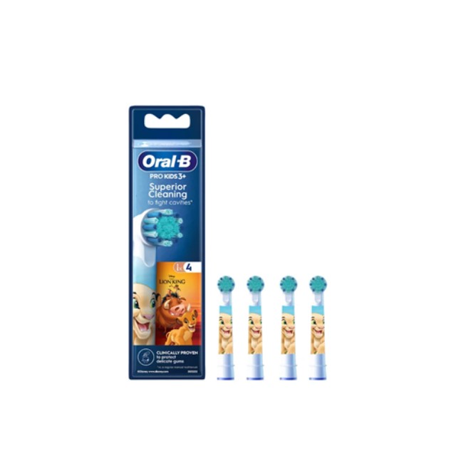 Procter & Gamble Oral-B Ανταλλακτικές Κεφαλές Pro Kids 3+ Superior Cleaning Lion King Ηλεκτρικής Οδοντόβουρτσας 4τμχ