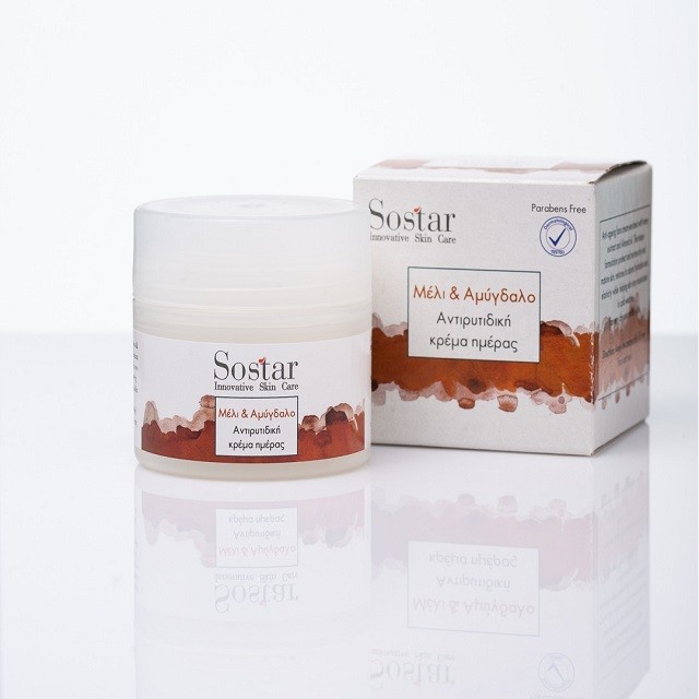 Sostar Focus Anti-wrinkle Day Cream Honey & Almonds Αντιρυτιδική Κρέμα Ημέρας Με Μέλι & Αμύγδαλο, 50ml