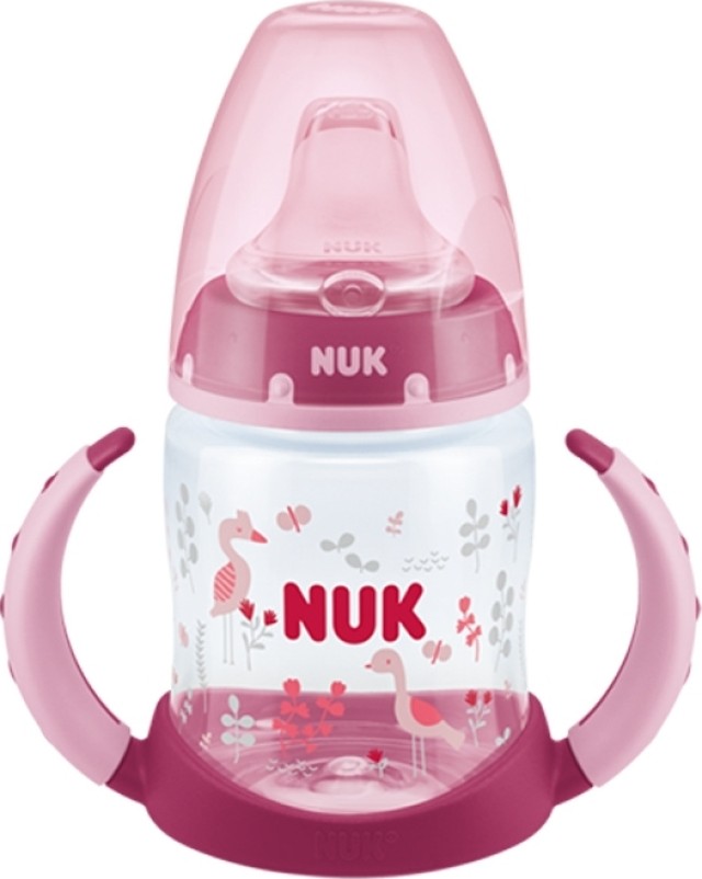 Nuk First Choice Learner Bottle Μπιμπερό Εκπαίδευσης με Δύο Λαβές & Μαλακό Ρύγχος Σιλικόνης 6-18m Ροζ, 150ml (10.743.793)