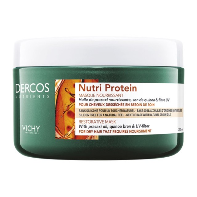 Vichy Dercos Nutrients Nutri Protein Restorative Mask for Dry Hair, Μάσκα για Ξηρά Μαλλιά, 250ml