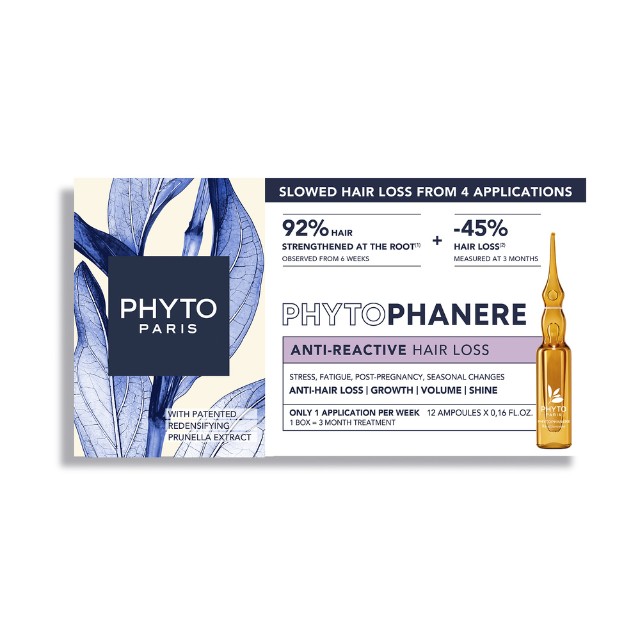 Phyto Phytophanere Anti-Reactive Hair Loss Treatment Θεραπεία κατά της Τριχόπτωσης 12x5ml